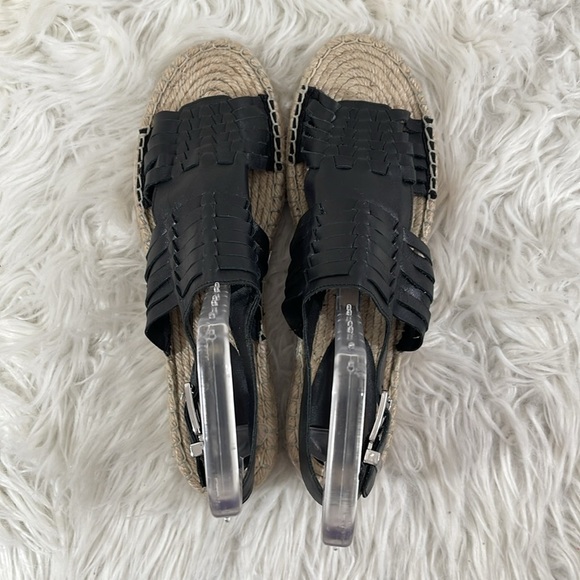 Rebecca Minkoff Womens Gabriel Sandal Black Leather Slingback Espadrille Size 10 - Picture 7 of 12